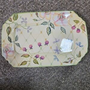 Tracy Porter Evelyn Collection Hand Paint Floral Berry Rectangular Tray 5288431